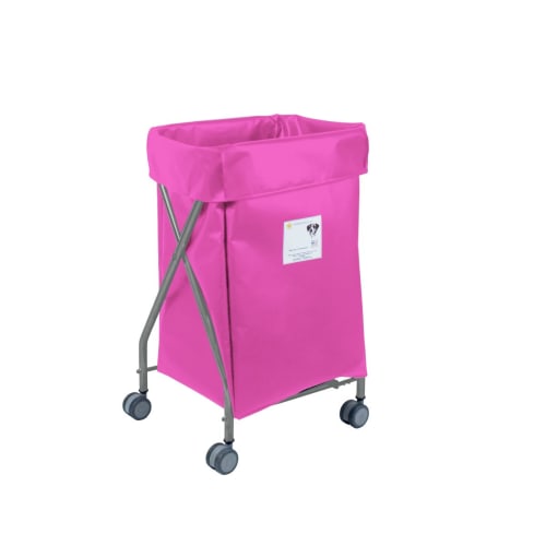 R&B Wire 5 Bushel Narrow Collapsible Hamper with Vinyl Bag, Pink